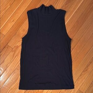 LOFT Navy Blue Fitted Mock Neck Sleeveless Tank Top